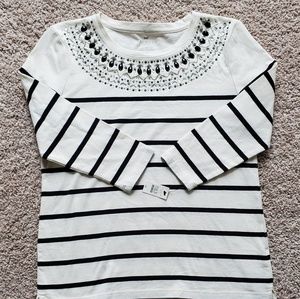 NWT Talbots beaded neck  top